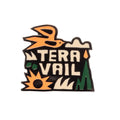 Enamel pin with 'Teravail' design on a white background