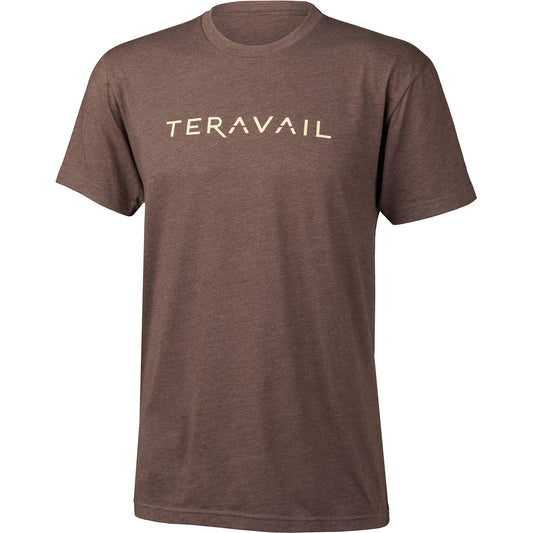 Teravail short sleeve logo t-shirt brown color front