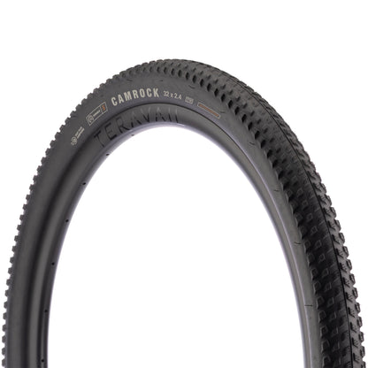 Teravail Camrock 32 Tire with black side wall three-quarter view on white background