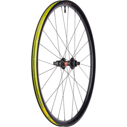 Teravail Circos DT 240 XDR Gravel Rear Wheel three-quarter view with tubeless tape and valve on white background