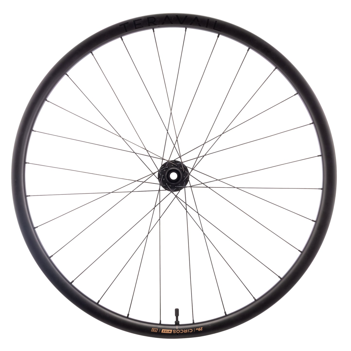 Teravail Circos Wide 32-inch Gravel Front Wheel side view on white background