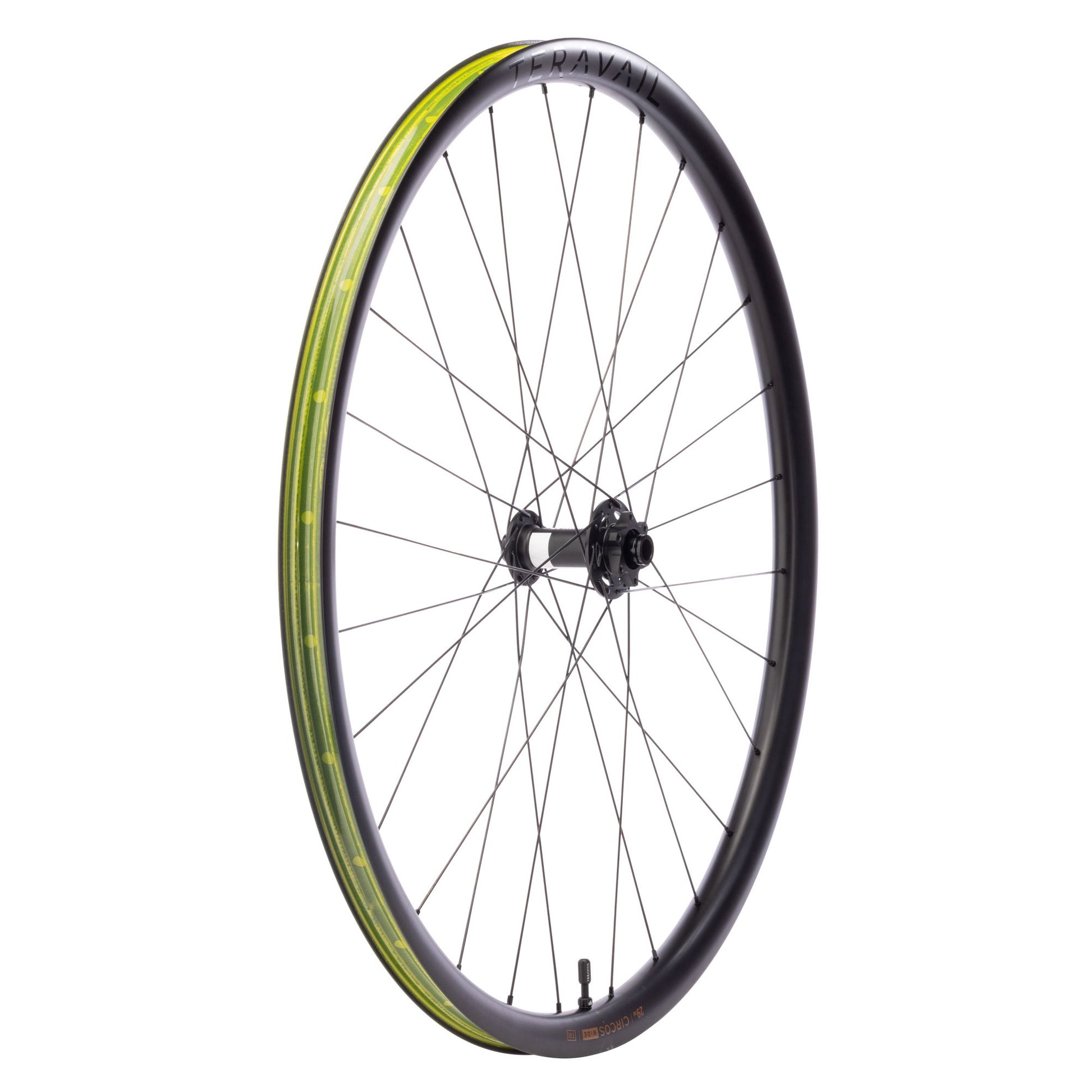 Teravail Circos Wide 32-inch Gravel Front Wheel three-quarter view on white background