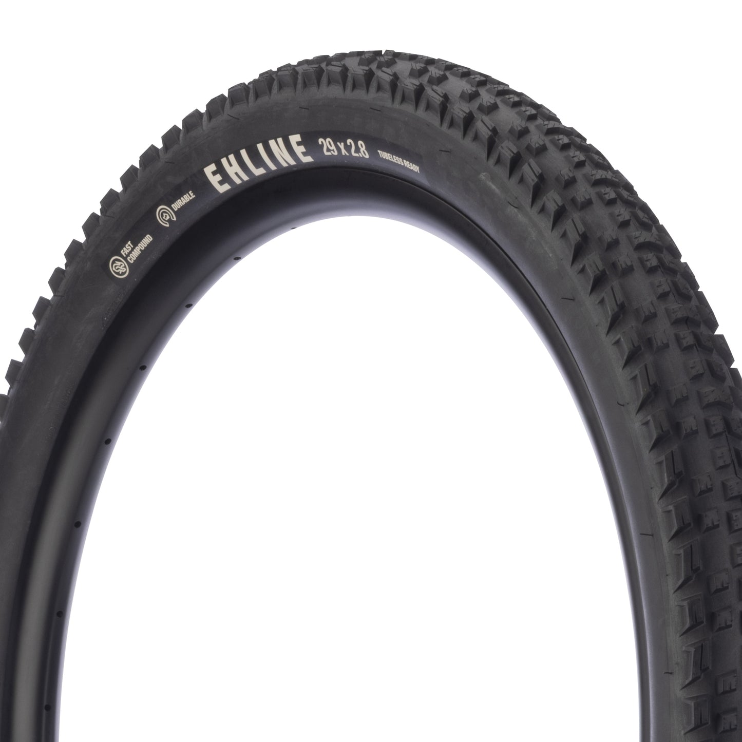 Teravail Ehline Gen 2 Tire three-quarter view showing black sidewall on white background