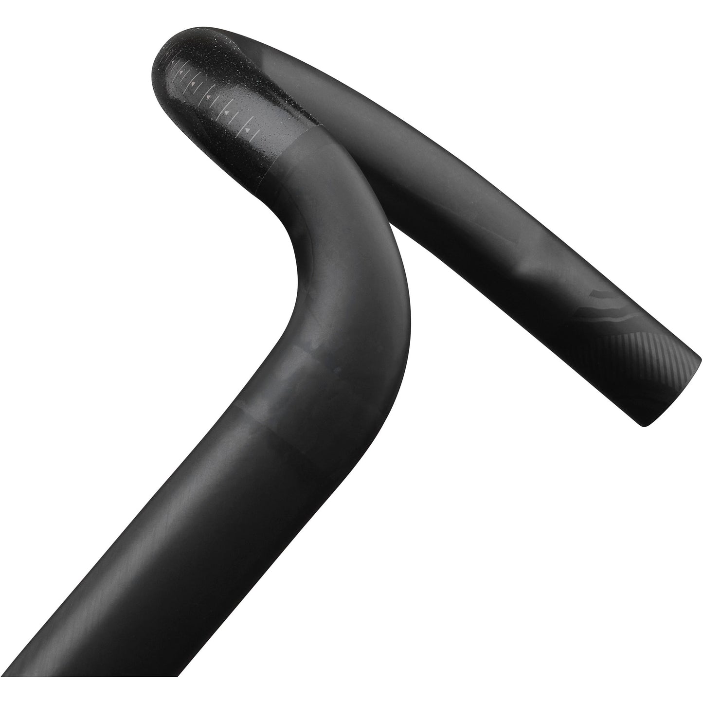 Teravail Feldspar Carbon Drop Handlebar detail view of flair and drop on white background