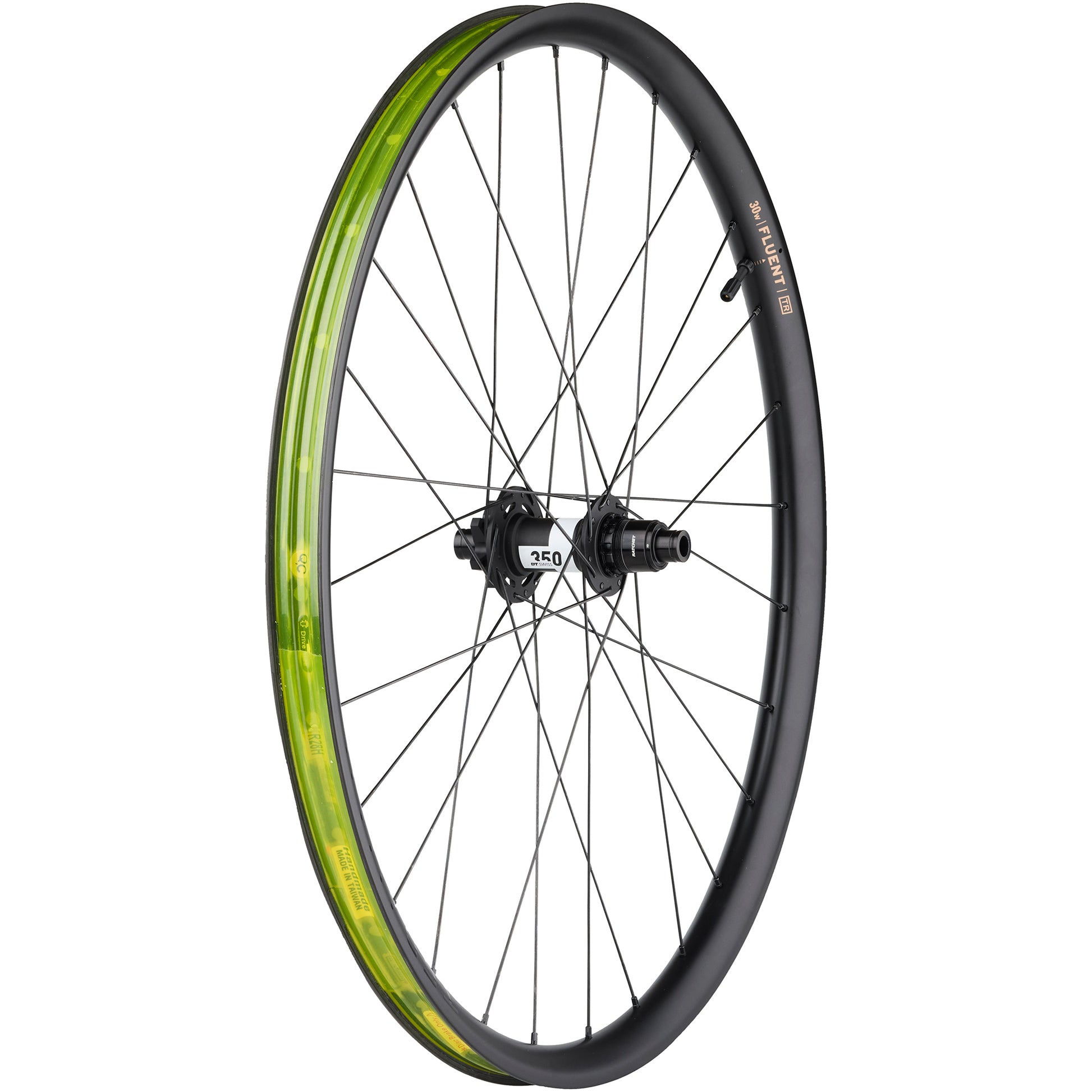 Teravail Fluent Mountain Carbon Front Wheel three-quarter view freehub body site