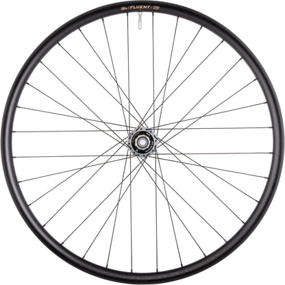 Bicycle wheel with Fluent branding on a white background