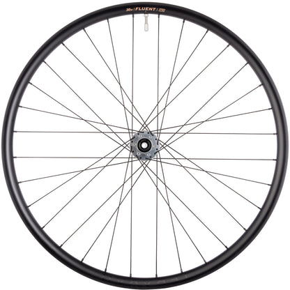Bicycle wheel with Fluent branding on a white background