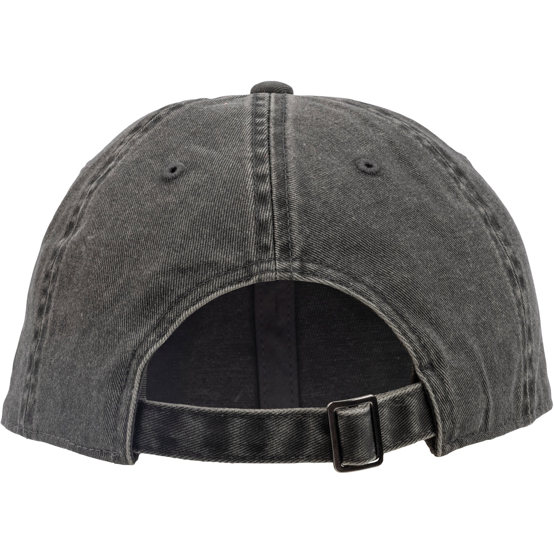 Back view of a gray baseball cap on a white background