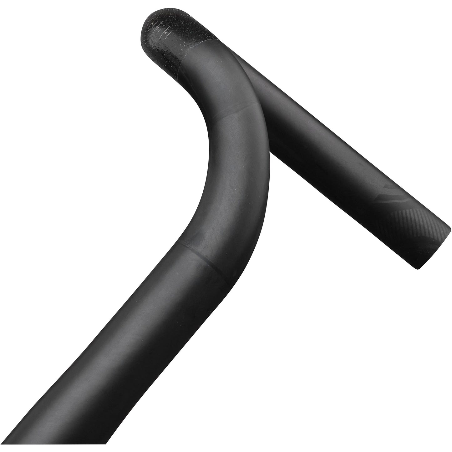 Teravail Radia 12 Carbon Drop Handlebar detail view of drop and flair on white background