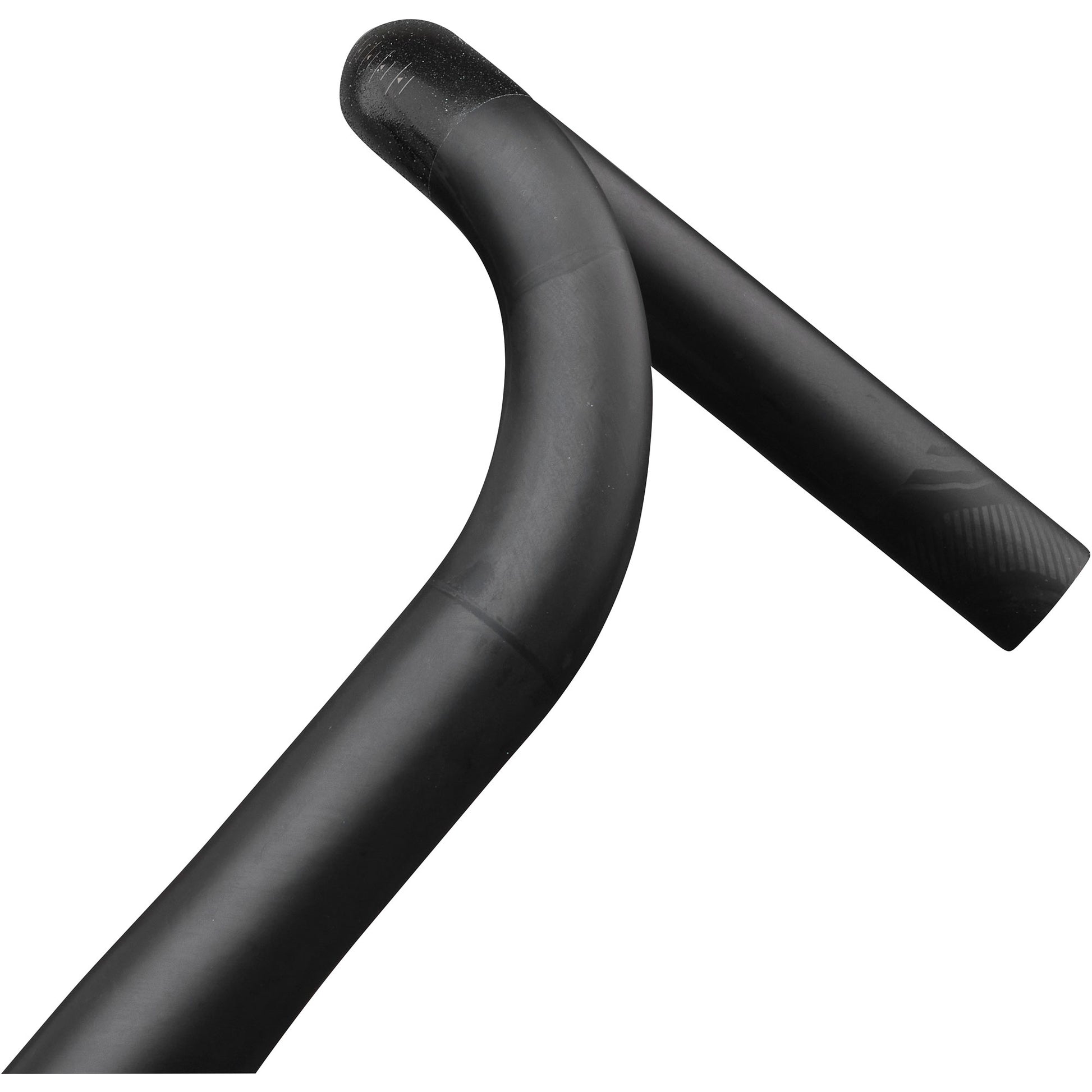Teravail Radia 12 Carbon Drop Handlebar detail view of drop and flair on white background