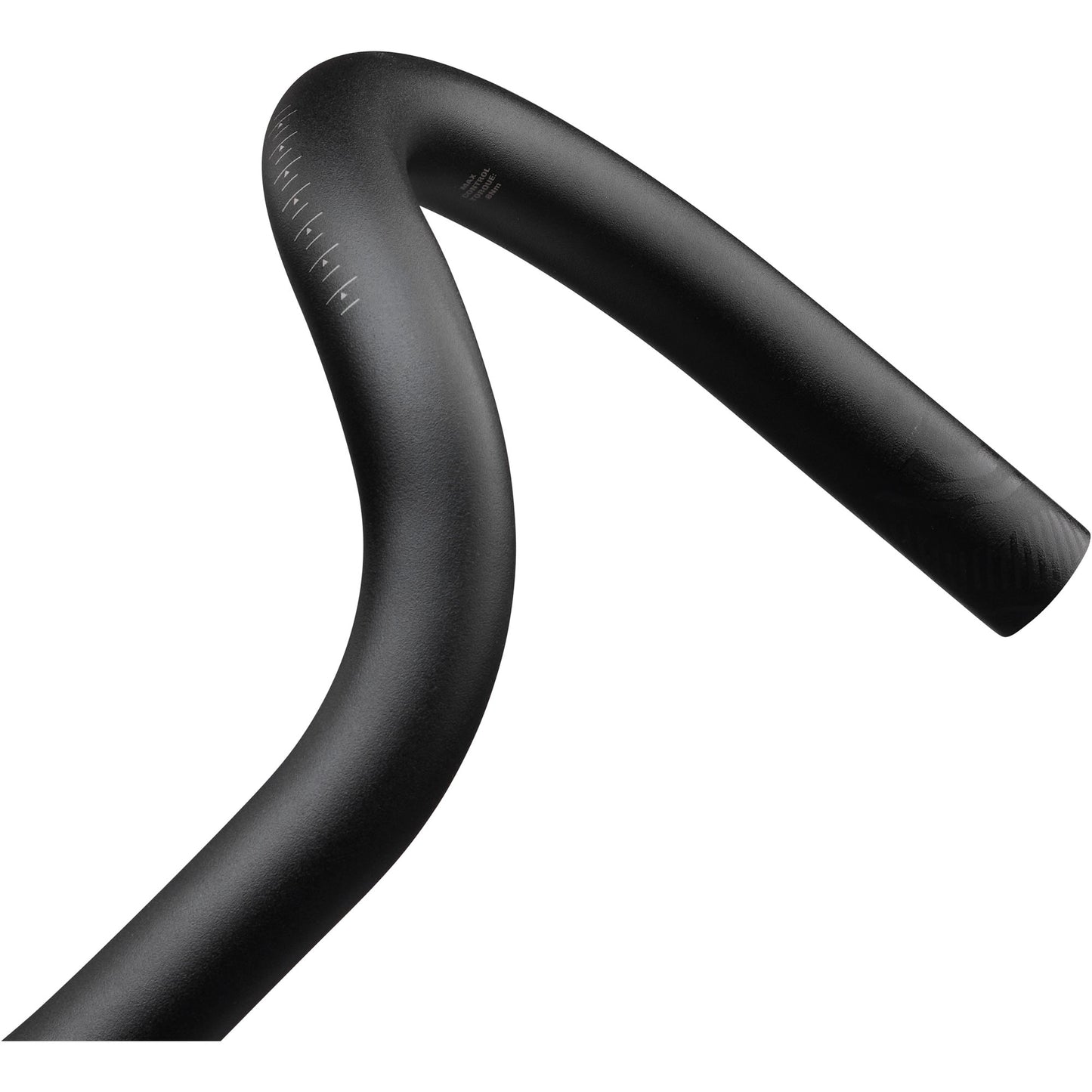 Teravail Radia 24 SE Drop Bar detail view of flair and drop on white background