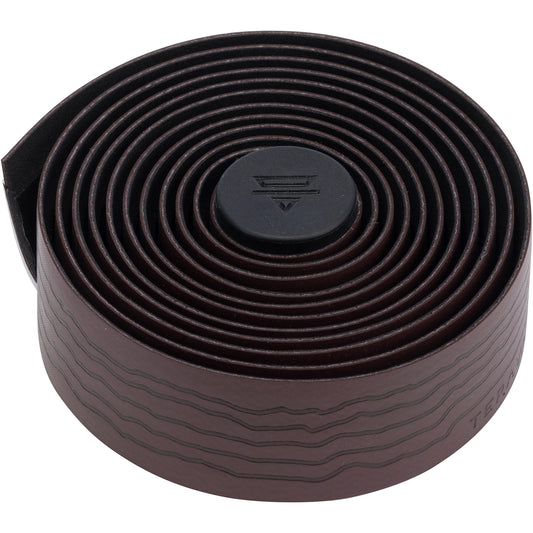 Dark red roll of Teravail bicycle handlebar tape on a white background