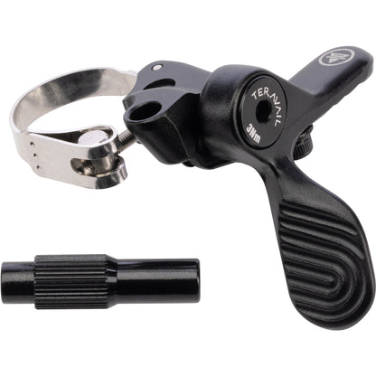 Teravail Telec Drop Bar Remote for dropper post front three-quarter view on white background