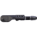Black metal tool or component on a white background