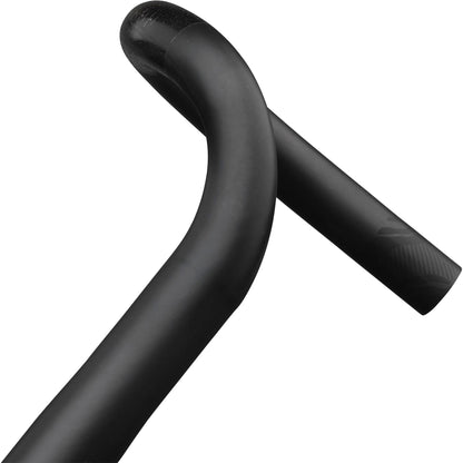Teravail Tropo Carbon Drop Handlebar detail view of flair and drop on white background