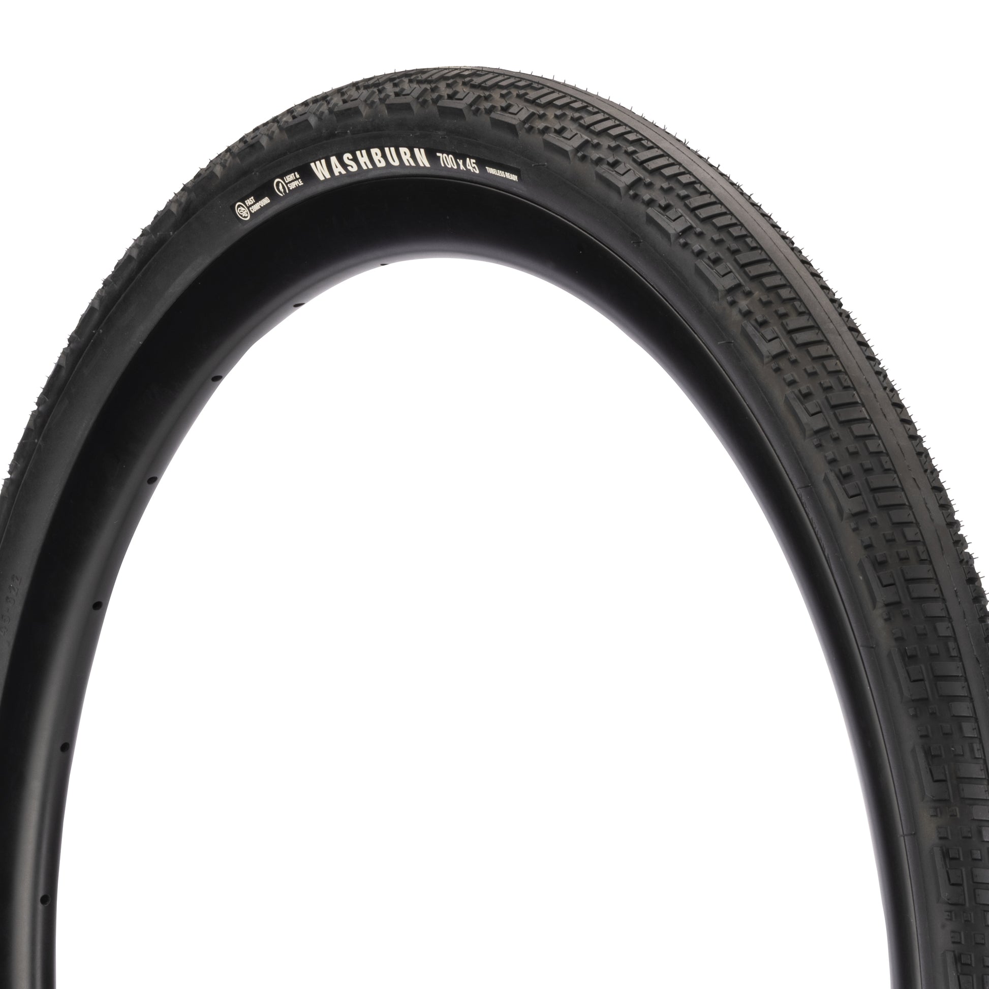 Teravail Washburn Gen 2 Tire three-quarter view showing black sidewall on white background